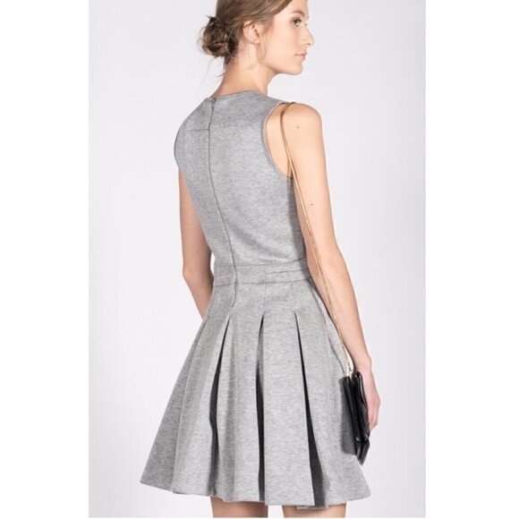 Comptoir des Cotonniers Dress XS Jersey Pleated Gray Neoprene - Picture 6 of 8